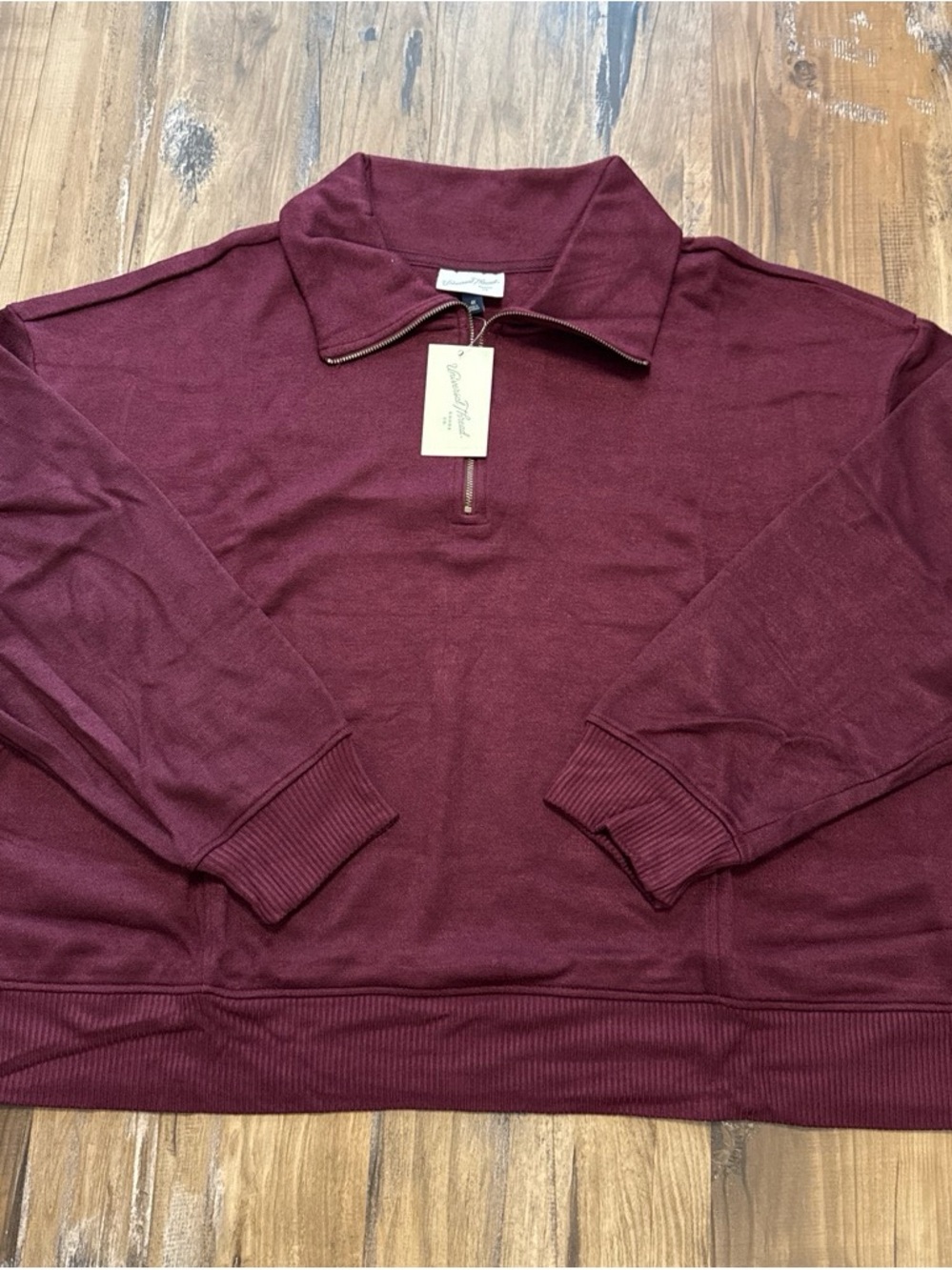 Women’s Quarter-Zip Sweater Pullover - Burgundy